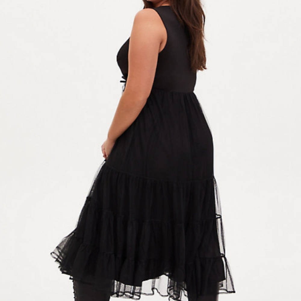 Torrid 6x Black Tulle & Scuba Tiered Dress